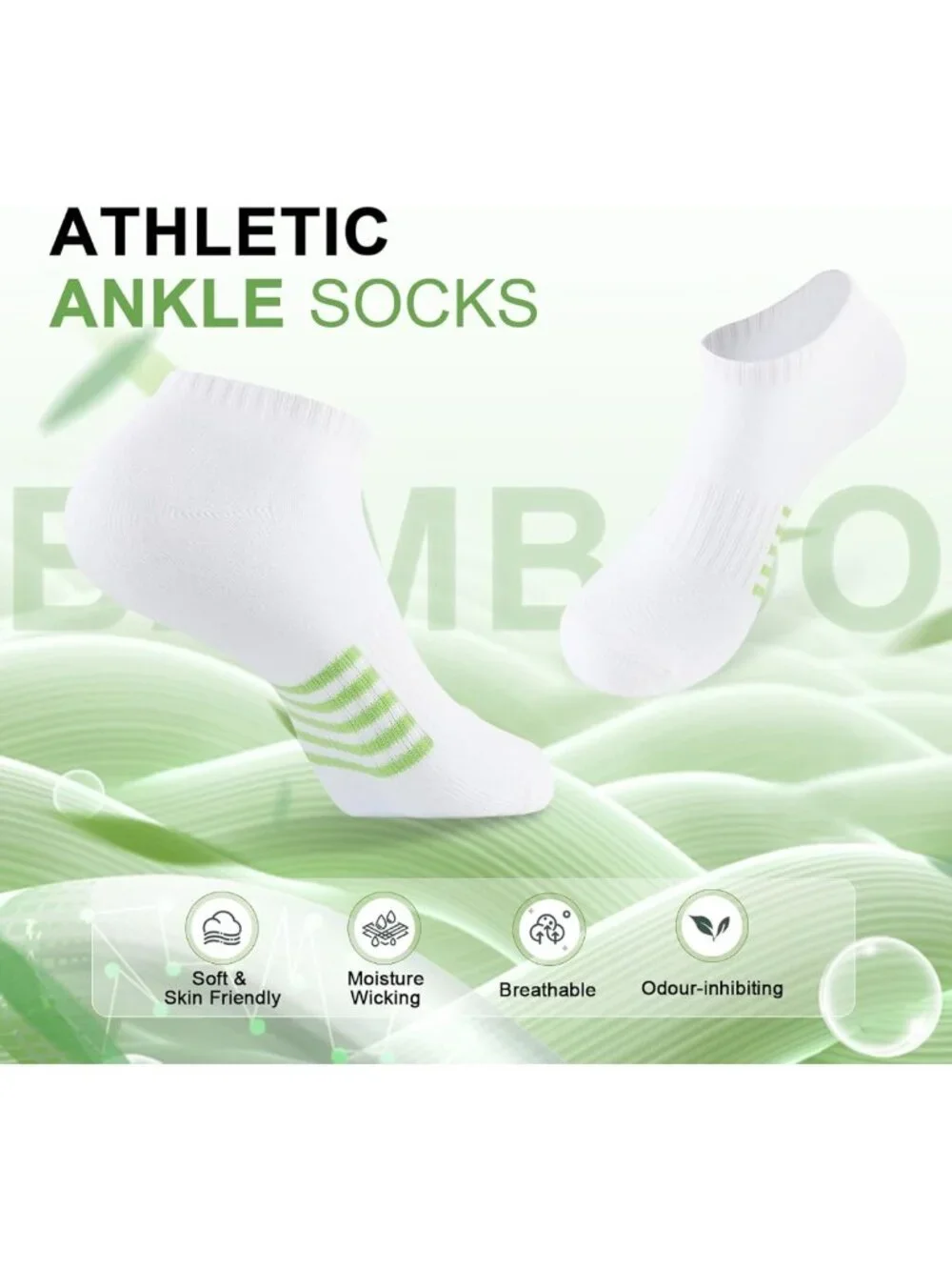 Bamboo Viscose Ankle Socks for Women, 6/12 Pairs Low Cut Comfort & Breathability
